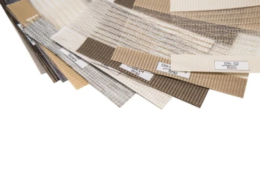 Mustertafel der Rollostoffe