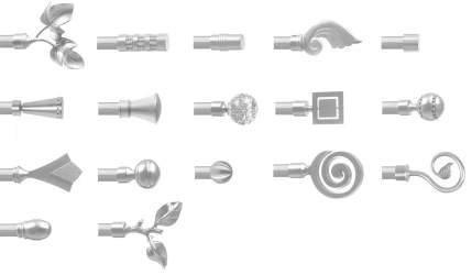 Endstücke für 16 mm Gardinenstange aus Metall