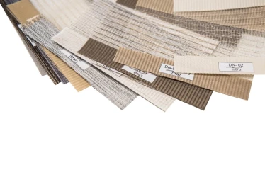 Mustertafel der Rollostoffe
